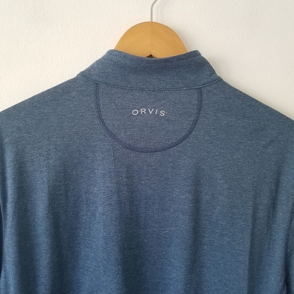 ORVIS Blue 1/4 Zip Longsleeve Pull-over Shirt Top Mens Size Medium - Picture 9 of 12
